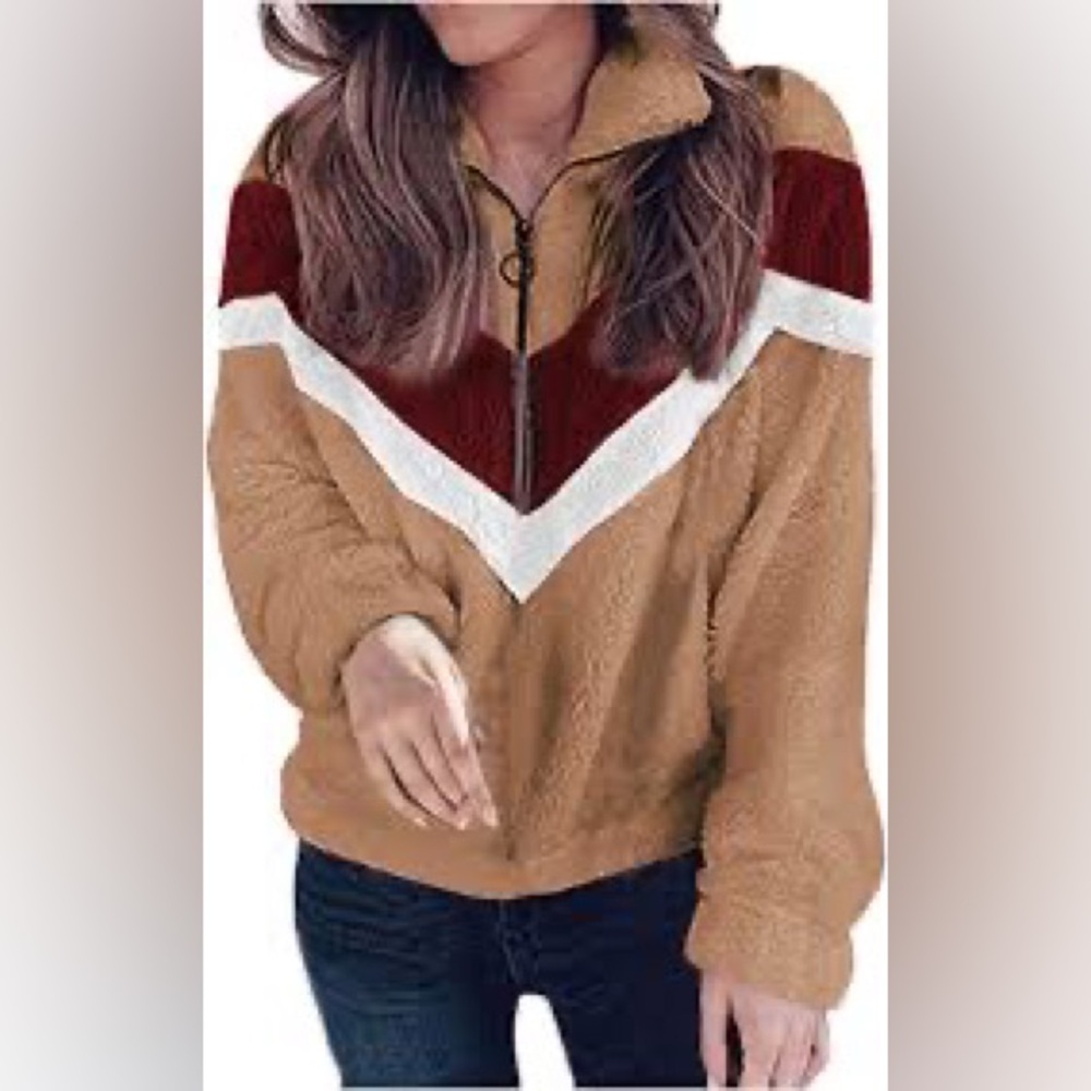 Forgotten Grace Camel-Combo Fuzzy Pullover